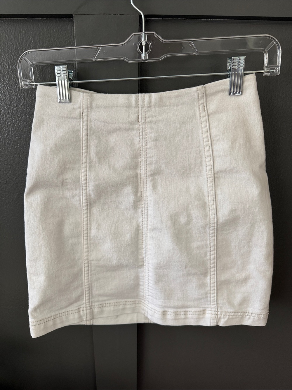 Free People Cream Mini Skirt with Panel Seams